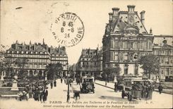 CPA Paris Le Jardin des Tuileries et le Pavillon de Rohan 