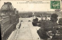 VINTAGE POSTCARD Paris Louvre and Tileries Seen on the Gardens Arc de Triomphe the duCarrousel and of
