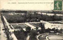 VINTAGE POSTCARD Paris Panorama of Tileries towards the Place of the Harmony