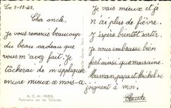 CPA Paris Panorama sur les Tuileries