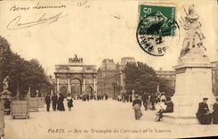 CPA Paris Arc de Triomphe du Carrousel et le Louvre
