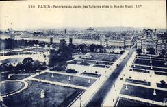 CPA Paris Panorama du Jardin des Tulieries et de la Rue de Rivoli