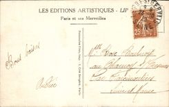 VINTAGE POSTCARD Paris Panorama of the Garden of Tulieries and the Street of Rivoli