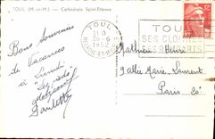 VINTAGE POSTCARD Toul Cathedral Etienne Saint