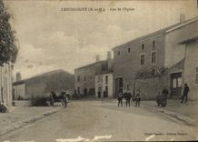 VINTAGE POSTCARD Lenoncourt Street of the Church