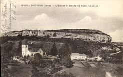 VINTAGE POSTCARD Doucier the Church and Road of Saint Laurent