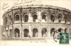 POSTAL Nimes Arens de la VENDIMIA