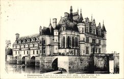 La POSTAL Chenonceaux de la VENDIMIA el castillo dimensiona norteño