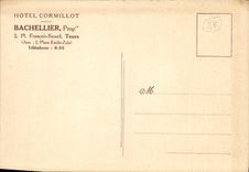 CPA Vue de L'Hotel Cormillot Bachellier prop place Francois Sicard Tours 