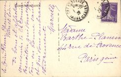 POSTAL Chenonceaux de la VENDIMIA el ataque frontal occidental del castillo