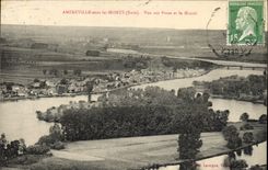 CPA Amfreville sour les Monts Vue sur Poses et le Manoir