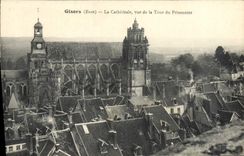 VINTAGE POSTCARD Gisors the Cathedral Seen of the Tower of the Prisoner