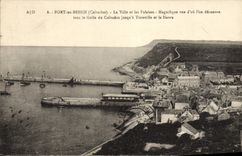 CPA Port en Bessin La Ville et les Falaises Golfe du Calvados jusqu'a Trouville et le Havre 