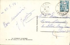 La POSTAL Correze de la VENDIMIA ilustró una charca hermosa con el pie de Monedieres