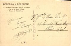 VINTAGE POSTCARD St Martin Meanne Seen on the Bridge of Eylac Road of Privat Saint