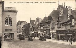 CPA Deauville La Plage Fleurie Rue et Entree du Casino