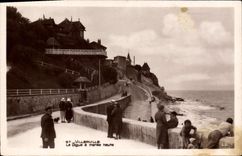 VINTAGE POSTCARD Villerville the Dam has High tide