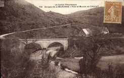 CPA Gorges de la Maronne Pont et Moulin de Crozat