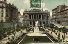 CPA Marseille Square de la Bourse et monument de Pierre Puget
