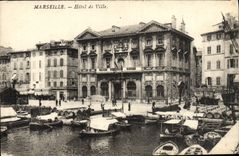 CPA Marseille Hotel De Ville Bateaux