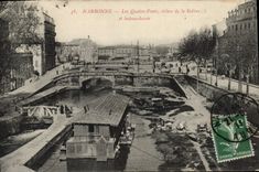 VINTAGE POSTCARD Narbonne the Four Bridges Locks Caster hammer And Boat Laundrette
