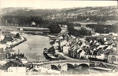 VINTAGE POSTCARD Thierry Castle Two Bridges On the Marne