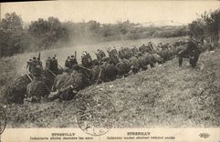VINTAGE POSTCARD Etrepilly Infanterie Shelters Behind the Militaria Bags