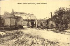 VINTAGE POSTCARD Laon Barracks Saint Martin Militaria Main entrance