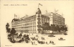 VINTAGE POSTCARD Vichy Hotels Of the Park And Majestic