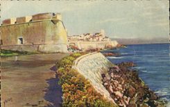 VINTAGE POSTCARD Soft France Dimensions Antibes Azure the Strong one Squares And the Walls