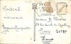 Calle de un mercado más bajo de la POSTAL de la VENDIMIA que demuestra la torre San Francisco caloría del transbordador