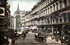 VINTAGE POSTCARD Boston Farmhouse Washington Street And Old South Church