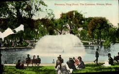 VINTAGE POSTCARD Fountain Frog Lays The Common Boston Mass