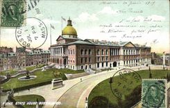 VINTAGE POSTCARD State House Boston Farmhouse