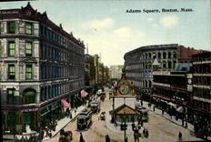 VINTAGE POSTCARD Adams Public garden Boston Farmhouse