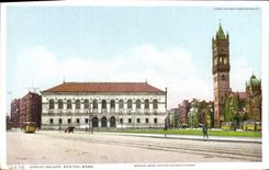 VINTAGE POSTCARD Copley Public garden Boston Farmhouse