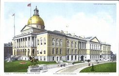 VINTAGE POSTCARD State House Boston Farmhouse Showing The Extension