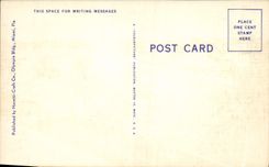 VINTAGE POSTCARD View Along Indian Creek Showing Street Bridge Miami Beach Florida