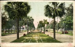 VINTAGE POSTCARD Hand Street Jacksonville Fla