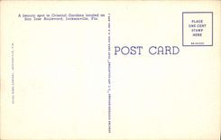VINTAGE POSTCARD Eastern The Gardens Jacksonville Florida