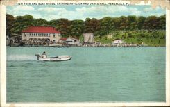 CPA View Park And Boat Races Bathing Pavillon And Dance Hall Pensacola Fla