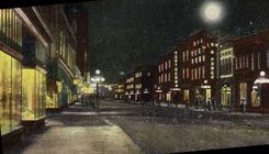 VINTAGE POSTCARD Broadway At night Billings Mount