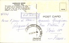 VINTAGE POSTCARD Suspension Bridge Cincinnati Ohio