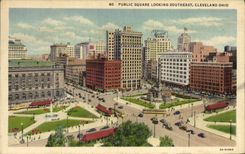 VINTAGE POSTCARD Public Public garden Looking Southeast Cleveland Ohio