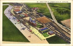 VINTAGE POSTCARD Aerial View Off Lambert Field St Louis Mo Planes