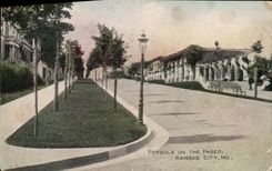 VINTAGE POSTCARD Pergola One The Paseo Kansas City Mo