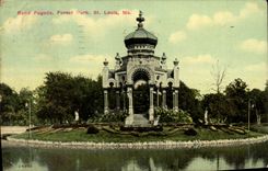 VINTAGE POSTCARD Band Pagoda Forest Park St Louis