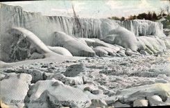 VINTAGE POSTCARD Niagara Falls Winter Scene Greeting from Niagara Falls