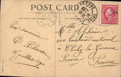 Caída americana de Niagara Falls de la POSTAL de la VENDIMIA de debajo