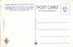 Aeropuerto plano de Mich del aeropuerto de Ford de la POSTAL de la VENDIMIA y del estrecho del mástil de amarradura